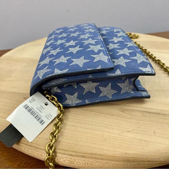 J.Crew Harrison Clutch Convertible Crossbody Bag Stars Glitter 4th of July NWT - Picture 11 of 16